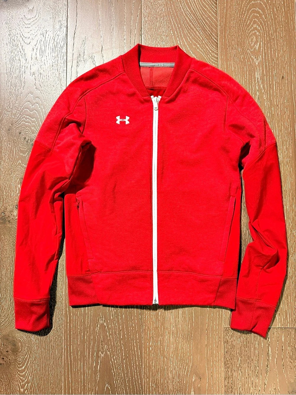 Under Armour Red Bomber Jacket Size XS Like New